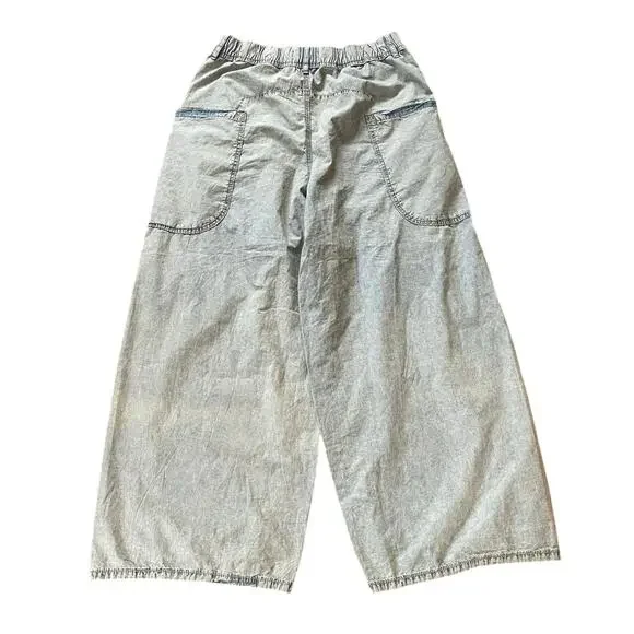 We the Free Shibuya Pull On Wide Leg Slouchy Smock Waist Jeans Size S Baggy Boho - Picture 2 of 8